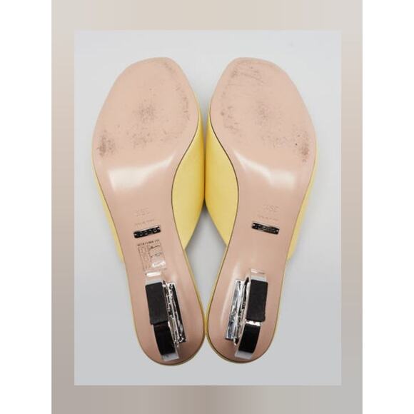 Gucci Yellow Leather Slide GG Logo Heels Size 39.5 - Picture 9 of 16
